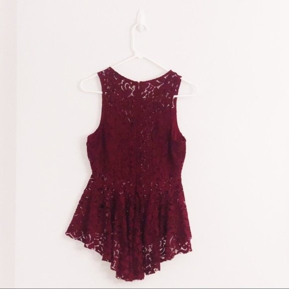 Haute Monde Sheer Floral Red Blouse Large - Picture 2 of 4